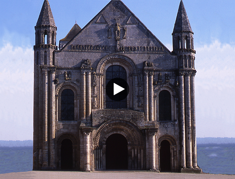 Video:  Facade of the abbey of Saint-Jouin-de-Marnes